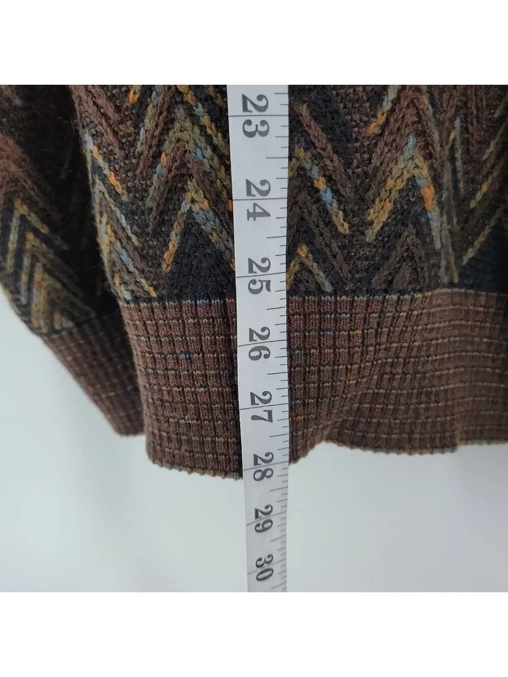 Vintage Mondo di Marco Italian Wool Mohair Zig Zag Sweater XL Textured Knit